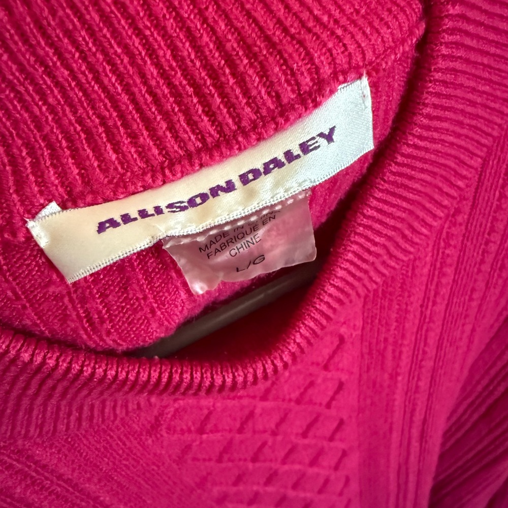 Allison Daley Women's Pink Cable Knit Sweater - Picture 3 of 3